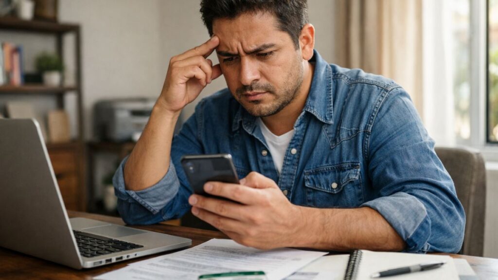 Persona revisando derechos no vigentes en el IMSS