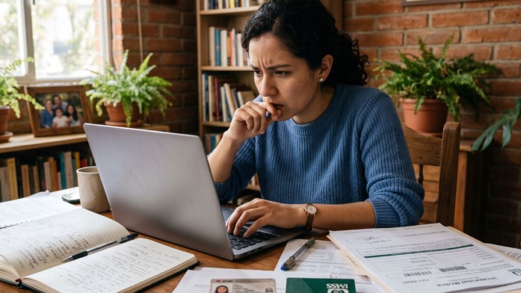 Persona revisando una incapacidad IMSS en proceso