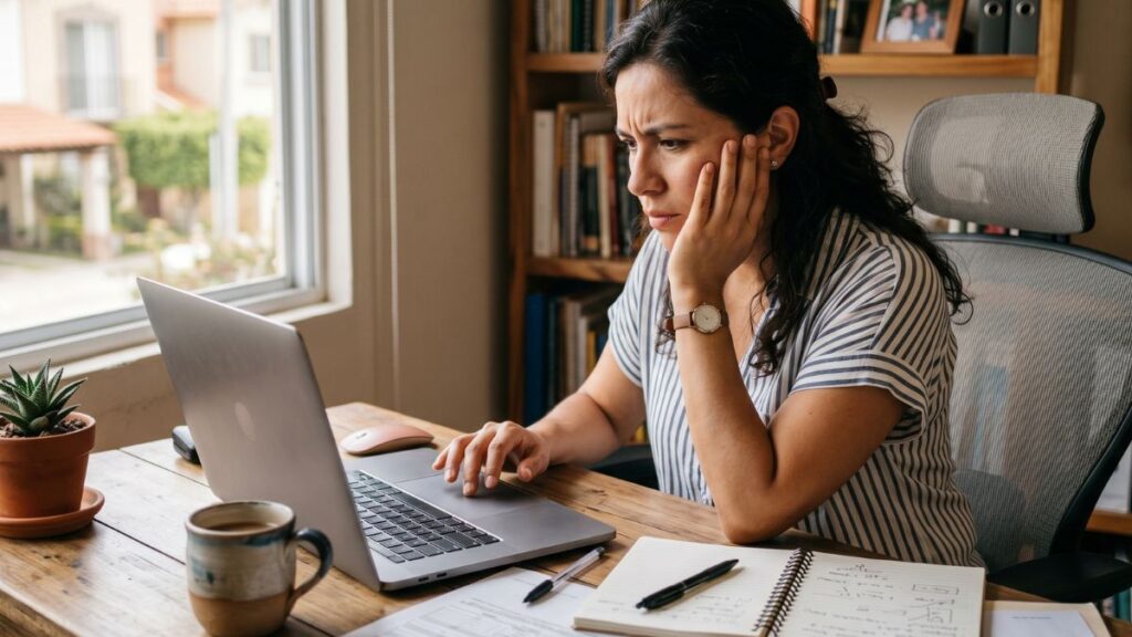 Persona intentando descargar su constancia de situación fiscal del SAT