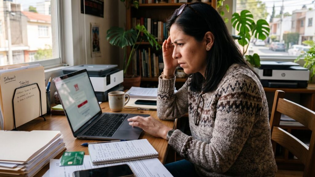 Persona intentando entrar a Mi Cuenta Infonavit