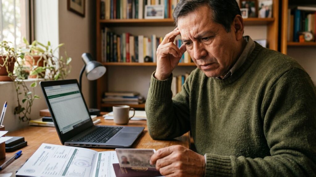 Persona comparando RFC y CURP para corregir datos en México