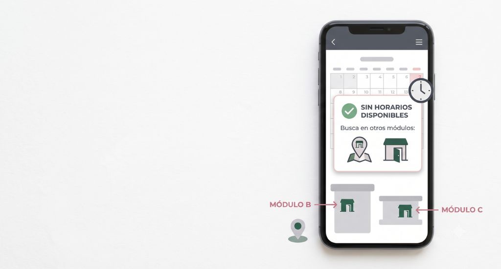 Teléfono mostrando que no hay citas disponibles en el INE